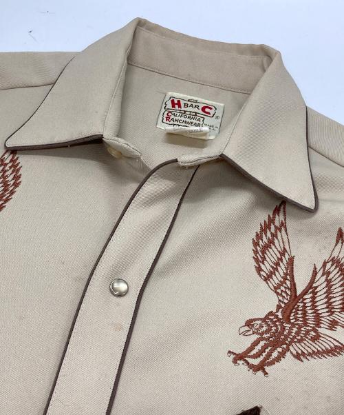 H BAR C（エイチバーシー）H BAR C (エイチバーシー) 70'sイーグル刺繍ウエスタンシャツ ベージュ サイズ:15 1/2の古着・服飾アイテム