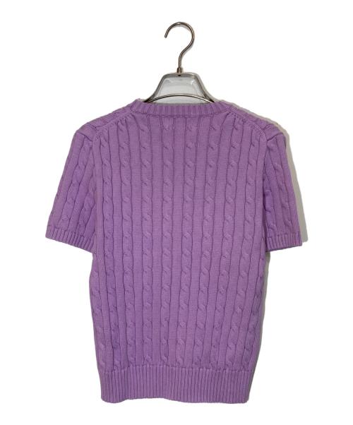 POLO RALPH LAUREN（ポロ・ラルフローレン）POLO RALPH LAUREN (ポロ・ラルフローレン) S/Sケーブルニット パープル サイズ:Lの古着・服飾アイテム
