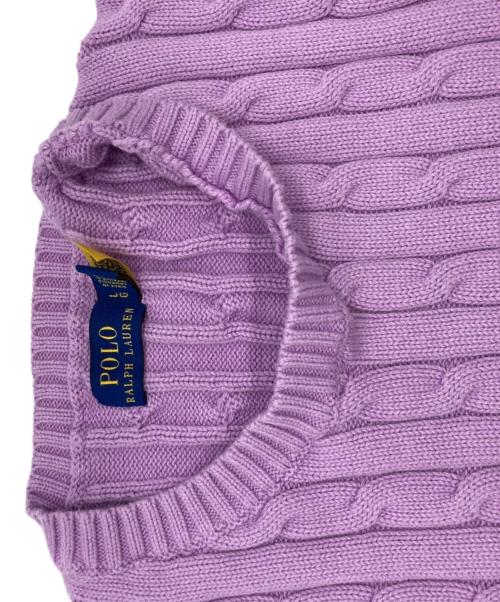 POLO RALPH LAUREN（ポロ・ラルフローレン）POLO RALPH LAUREN (ポロ・ラルフローレン) S/Sケーブルニット パープル サイズ:Lの古着・服飾アイテム