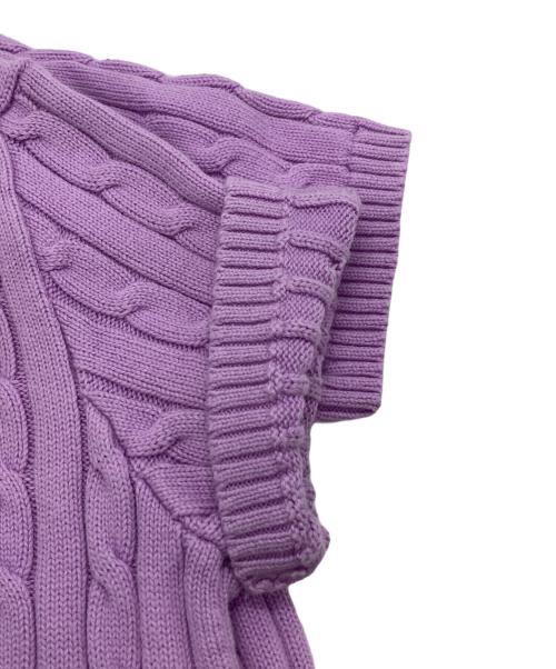 POLO RALPH LAUREN（ポロ・ラルフローレン）POLO RALPH LAUREN (ポロ・ラルフローレン) S/Sケーブルニット パープル サイズ:Lの古着・服飾アイテム