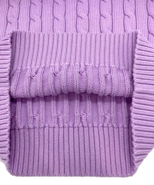 POLO RALPH LAUREN（ポロ・ラルフローレン）POLO RALPH LAUREN (ポロ・ラルフローレン) S/Sケーブルニット パープル サイズ:Lの古着・服飾アイテム