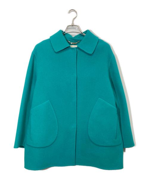 DoCLASSE（ドゥクラッセ）DoCLASSE (ドゥクラッセ) カシミヤ混ウールリバーコート ブルー サイズ:11の古着・服飾アイテム