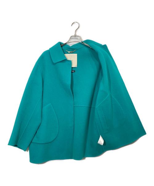 DoCLASSE（ドゥクラッセ）DoCLASSE (ドゥクラッセ) カシミヤ混ウールリバーコート ブルー サイズ:11の古着・服飾アイテム