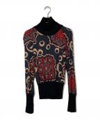 ETROエトロ）の古着「シルク切替ハイネックニット」｜ネイビー