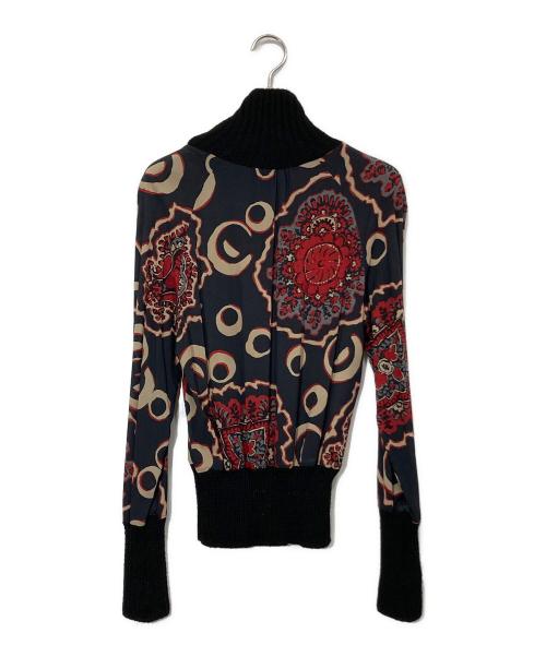 ETRO（エトロ）ETRO (エトロ) シルク切替ハイネックニット ネイビー サイズ:44の古着・服飾アイテム