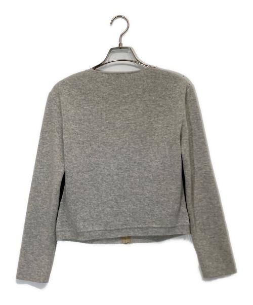 VALENTINO GARAVANI（ヴァレンティノ・ガラヴァーニ）VALENTINO GARAVANI (ヴァレンティノ・ガラヴァーニ) レース刺繍カシミヤ混カーディガン グレー サイズ:Mの古着・服飾アイテム