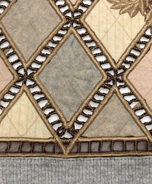 VALENTINO GARAVANI（ヴァレンティノ・ガラヴァーニ）VALENTINO GARAVANI (ヴァレンティノ・ガラヴァーニ) レース刺繍カシミヤ混カーディガン グレー サイズ:Mの古着・服飾アイテム