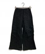 tricot COMME des GARCONSトリココムデギャルソン）の古着「刺繍レースワイドパンツ」｜ブラック