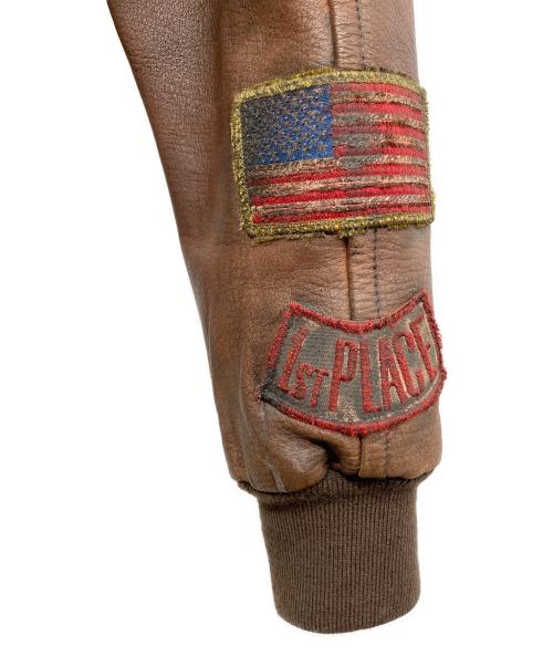 Schott（ショット）Schott (ショット) アームレザースタジャン ブラック×ブラウン サイズ:Ⅿの古着・服飾アイテム