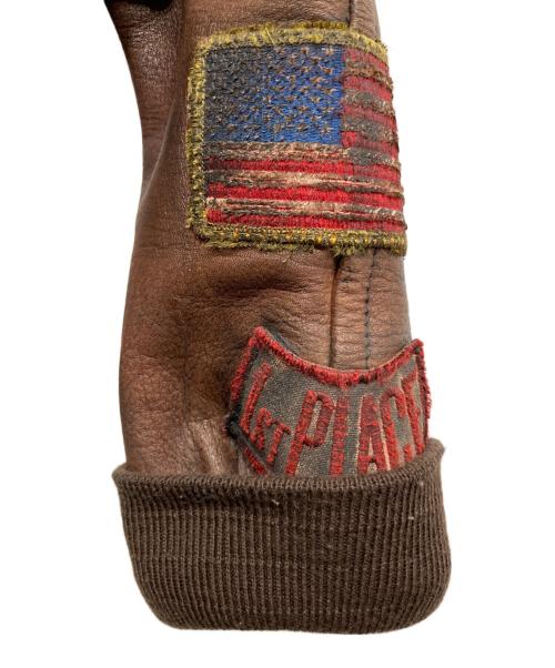 Schott（ショット）Schott (ショット) アームレザースタジャン ブラック×ブラウン サイズ:Ⅿの古着・服飾アイテム