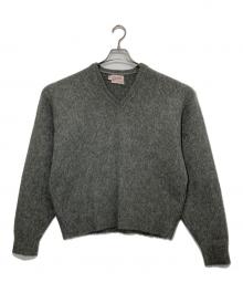 ROMA（ローマ）の古着「ヴィンテージモヘア混vネックニット」｜グレー