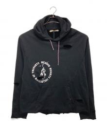 OFFWHITE（オフホワイト）の古着「ダメージ加工パーカー」｜ブラック