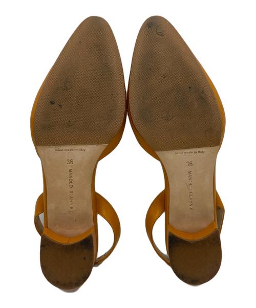 Manolo Blahnik（マノロブラニク）Manolo Blahnik (マノロブラニク) スリングバックフラットシューズ ブラウン サイズ:SIZE 36の古着・服飾アイテム