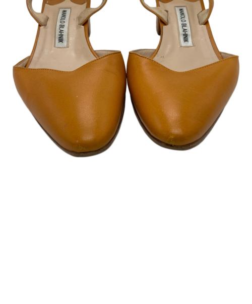 Manolo Blahnik（マノロブラニク）Manolo Blahnik (マノロブラニク) スリングバックフラットシューズ ブラウン サイズ:SIZE 36の古着・服飾アイテム
