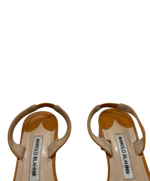 Manolo Blahnik（マノロブラニク）Manolo Blahnik (マノロブラニク) スリングバックフラットシューズ ブラウン サイズ:SIZE 36の古着・服飾アイテム