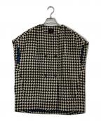 TOMORROW LAND collectionトゥモローランドコレクション）の古着「ドビーハウンドトゥース バレルジレ」｜ブラック