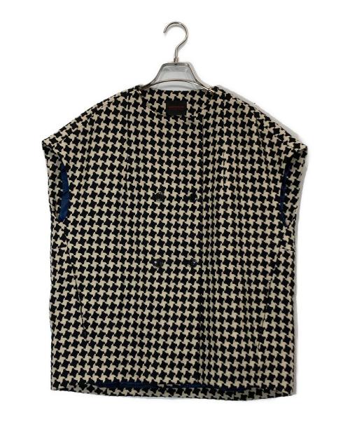 TOMORROW LAND collection（トゥモローランドコレクション）TOMORROW LAND collection (トゥモローランドコレクション) ドビーハウンドトゥース バレルジレ ブラック サイズ:SIZE 36の古着・服飾アイテム