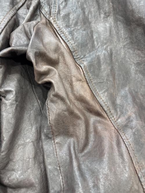 Timberland（ティンバーランド）Timberland (ティンバーランド) レザーノーカラージャケット ブラウン サイズ:Lの古着・服飾アイテム