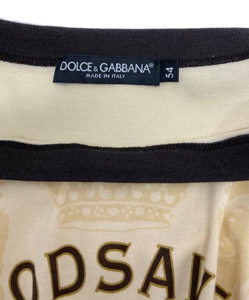 DOLCE & GABBANA（ドルチェ＆ガッバーナ）DOLCE & GABBANA (ドルチェ＆ガッバーナ) God Save Italia ShirT ベージュ サイズ:54の古着・服飾アイテム