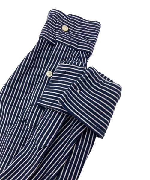 POLO RALPH LAUREN（ポロ・ラルフローレン）POLO RALPH LAUREN (ポロ・ラルフローレン) KNIT DRESS SHIRTS ネイビー×ホワイト サイズ:Lの古着・服飾アイテム