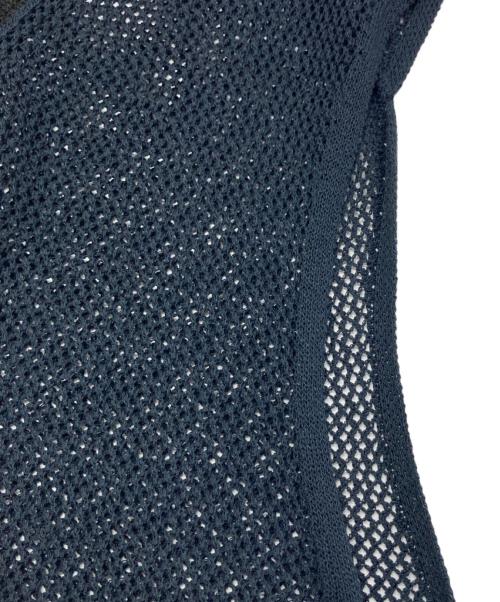 BLUE LABEL CRESTBRIDGE（ブルーレーベルクレストブリッジ）BLUE LABEL CRESTBRIDGE (ブルーレーベルクレストブリッジ) リネンブレンドメッシュニット ネイビー サイズ:38の古着・服飾アイテム