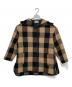 MARELLA（マレーラ）の古着「チェックフーデッドコート」｜ベージュ×ブラック