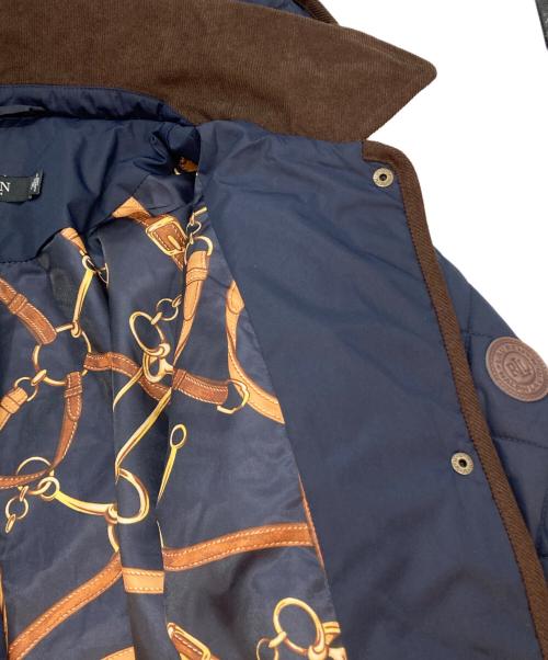 LAUREN RALPH LAUREN（ローレンラルフローレン）LAUREN RALPH LAUREN (ローレンラルフローレン) パイピングキルティングコート ネイビー サイズ:Lの古着・服飾アイテム