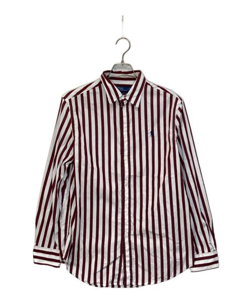POLO RALPH LAUREN（ポロ・ラルフローレン）POLO RALPH LAUREN (ポロ・ラルフローレン) ストライプシャツ ホワイト×ボルドー サイズ:Lの古着・服飾アイテム