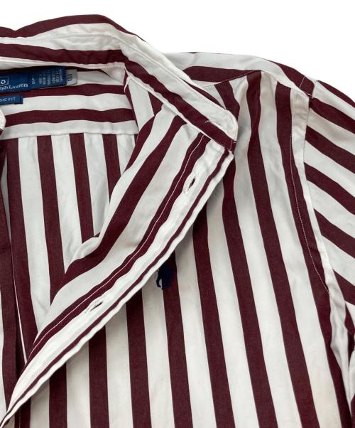 POLO RALPH LAUREN（ポロ・ラルフローレン）POLO RALPH LAUREN (ポロ・ラルフローレン) ストライプシャツ ホワイト×ボルドー サイズ:Lの古着・服飾アイテム