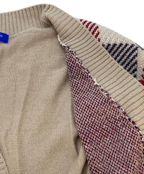 BLUE LABEL CRESTBRIDGE（ブルーレーベルクレストブリッジ）BLUE LABEL CRESTBRIDGE (ブルーレーベルクレストブリッジ) ヘアリークレストブリッジチェックジャカードカーディガン ベージュ サイズ:38の古着・服飾アイテム