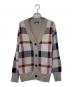 BLUE LABEL CRESTBRIDGE（ブルーレーベルクレストブリッジ）の古着「ヘアリークレストブリッジチェックジャカードカーディガン」｜ベージュ