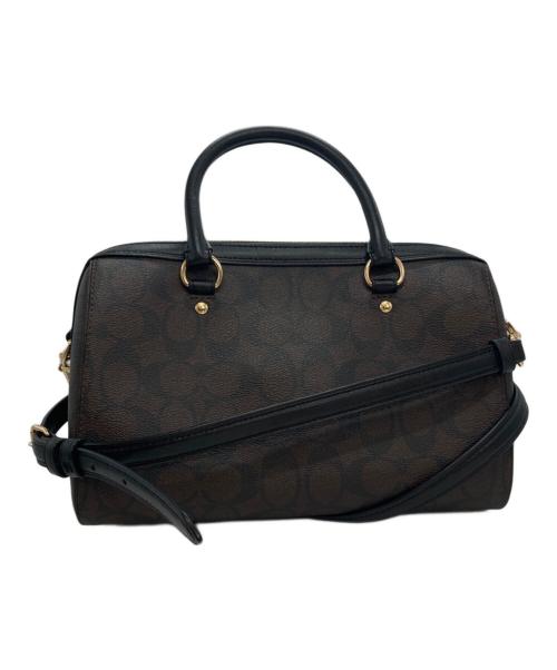 COACH（コーチ）COACH (コーチ) ローアン サッチェル シグネチャー キャンバス ブラウン×ブラック サイズ:-の古着・服飾アイテム