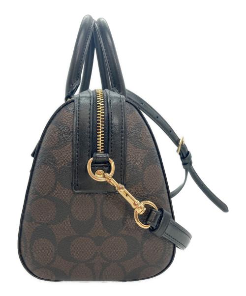 COACH（コーチ）COACH (コーチ) ローアン サッチェル シグネチャー キャンバス ブラウン×ブラック サイズ:-の古着・服飾アイテム