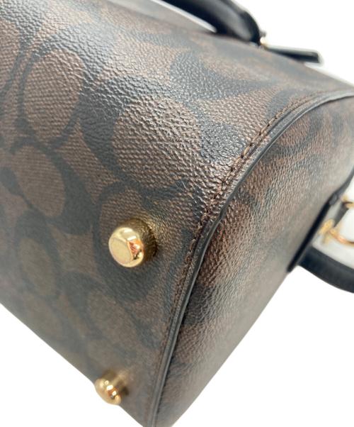 COACH（コーチ）COACH (コーチ) ローアン サッチェル シグネチャー キャンバス ブラウン×ブラック サイズ:-の古着・服飾アイテム