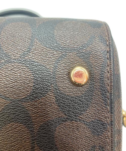COACH（コーチ）COACH (コーチ) ローアン サッチェル シグネチャー キャンバス ブラウン×ブラック サイズ:-の古着・服飾アイテム