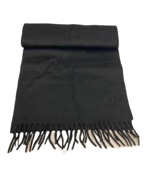 GUCCI（グッチ）GUCCI (グッチ) カシミヤマフラー ブラックの古着・服飾アイテム