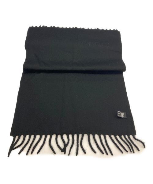GUCCI（グッチ）GUCCI (グッチ) カシミヤマフラー ブラックの古着・服飾アイテム
