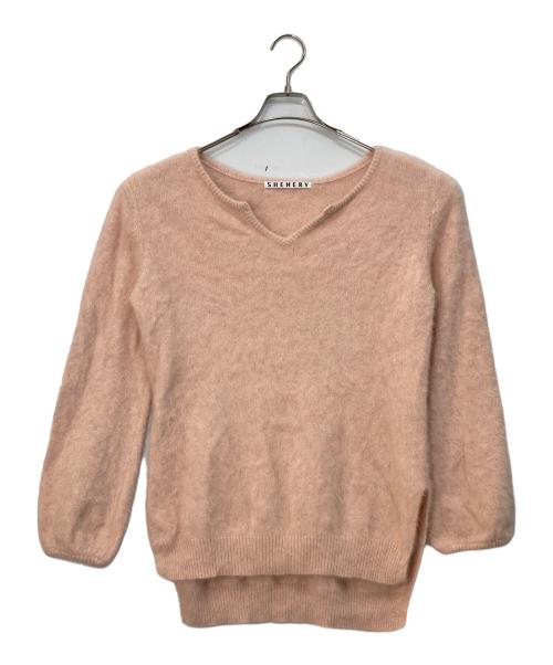 SHENERY（シーナリー）SHENERY (シーナリー) ファーカシミヤキーネックニット ピンク サイズ:FREEの古着・服飾アイテム