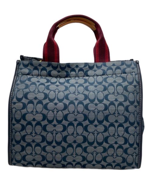 COACH（コーチ）COACH (コーチ) トート 34 シグネチャー シャンブレー ネイビーの古着・服飾アイテム
