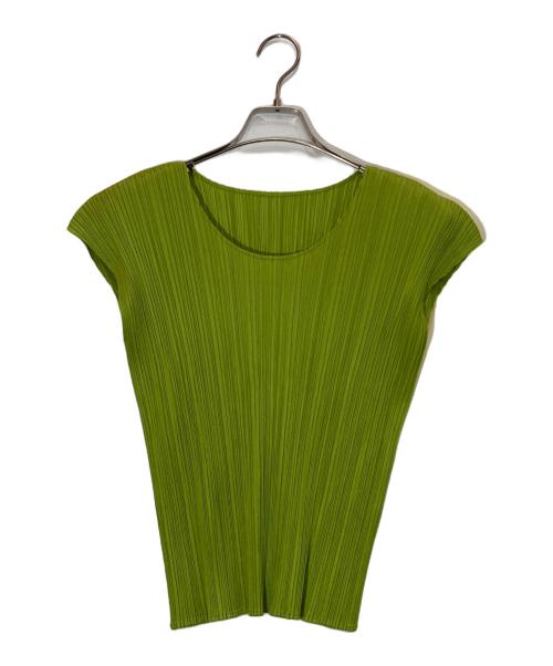 PLEATS PLEASE（プリーツプリーズ）PLEATS PLEASE (プリーツプリーズ) プリーツブラウス グリーン サイズ:4の古着・服飾アイテム