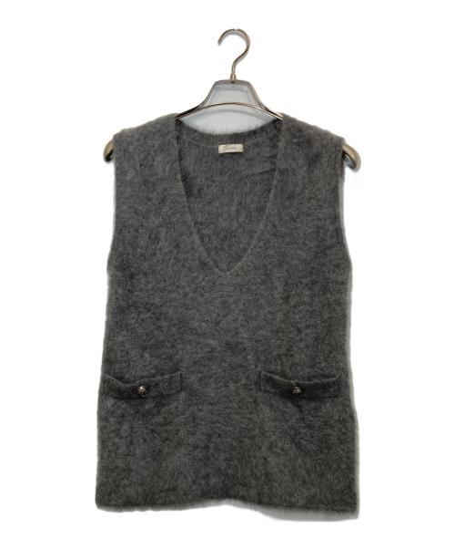 DES PRES（デ プレ）DES PRES (デ プレ) フォックスカシミヤ Vネックベスト グレー サイズ:Freeの古着・服飾アイテム