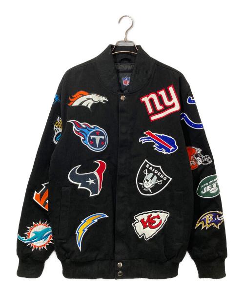 NFL（エヌエフエル）NFL (エヌエフエル) オールチームワッペンスタジャン ブラック サイズ:Lの古着・服飾アイテム