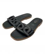 TOD'Sトッズ）の古着「フラットレザーサンダル」｜ブラック