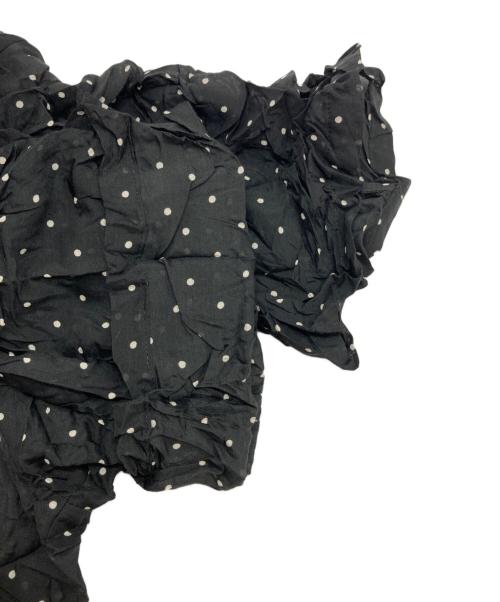 mizuiro-ind（ミズイロインド）mizuiro-ind (ミズイロインド) ドット プリント キャッチ ワッシャー シャツ ブラック サイズ:-の古着・服飾アイテム