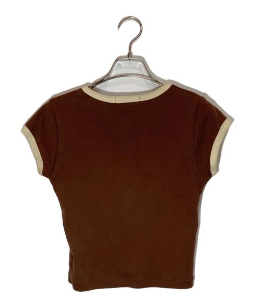 A BATHING APE（アベイシングエイプ）A BATHING APE (アベイシングエイプ) OLLEGE CROPPED TRIM TEE ブラウン サイズ:Ⅿの古着・服飾アイテム