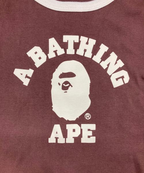 A BATHING APE（アベイシングエイプ）A BATHING APE (アベイシングエイプ) OLLEGE CROPPED TRIM TEE ブラウン サイズ:Ⅿの古着・服飾アイテム