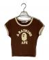 A BATHING APE（アベイシングエイプ）の古着「OLLEGE CROPPED TRIM TEE」｜ブラウン