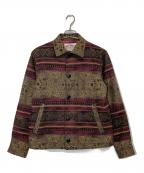 CALEEキャリー）の古着「JACQUARD BORDER JACKET」｜ボルドー