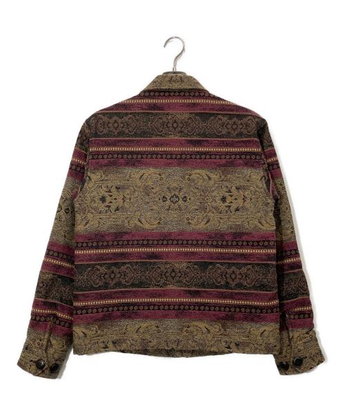 CALEE（キャリー）CALEE (キャリー) JACQUARD BORDER JACKET ボルドー サイズ:Mの古着・服飾アイテム
