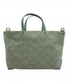 russetラシット）の古着「コットンジャガードショッパーバッグ」｜グリーン